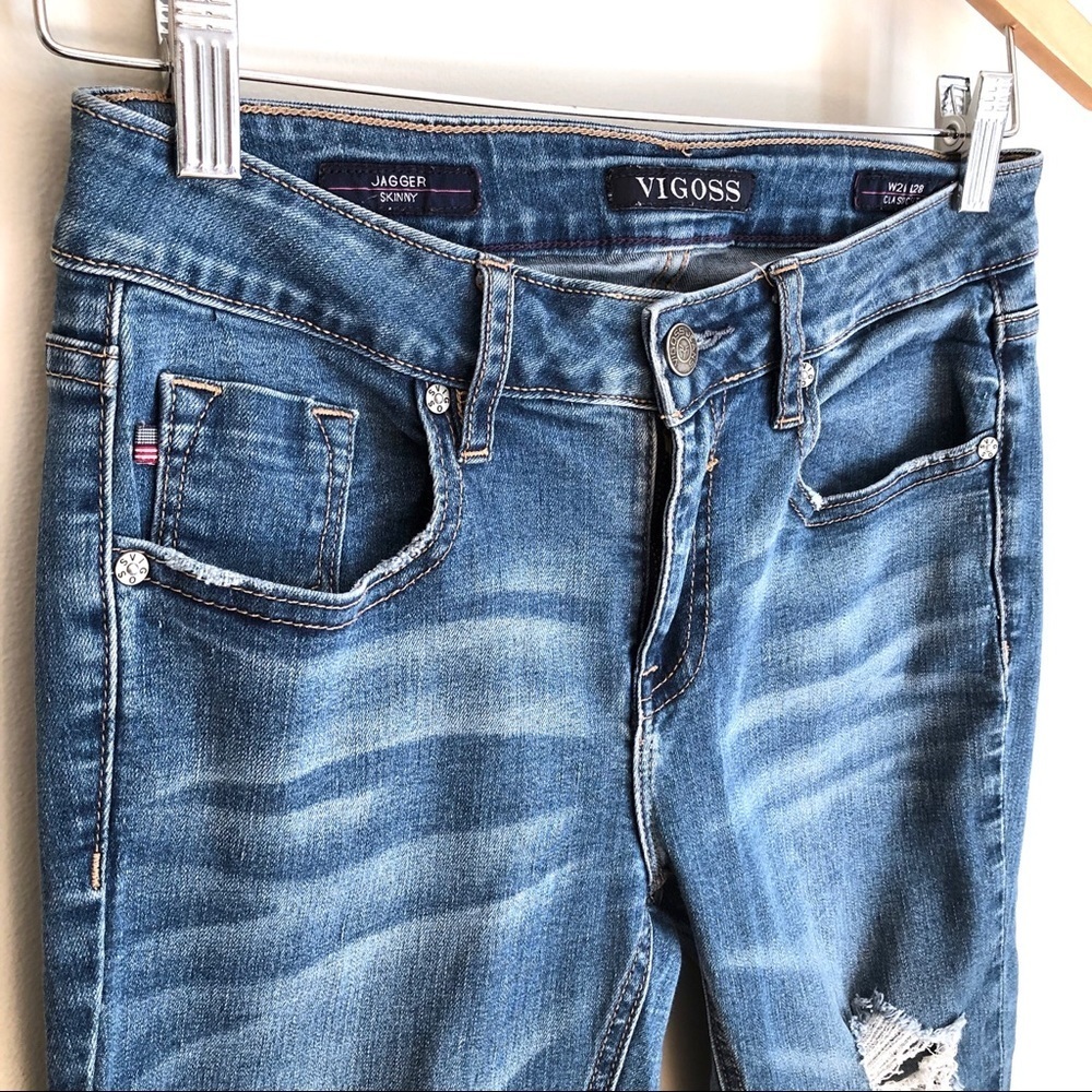 Vigoss Jagger Skinny Distressed Ripped Jeans - Picture 12 of 12